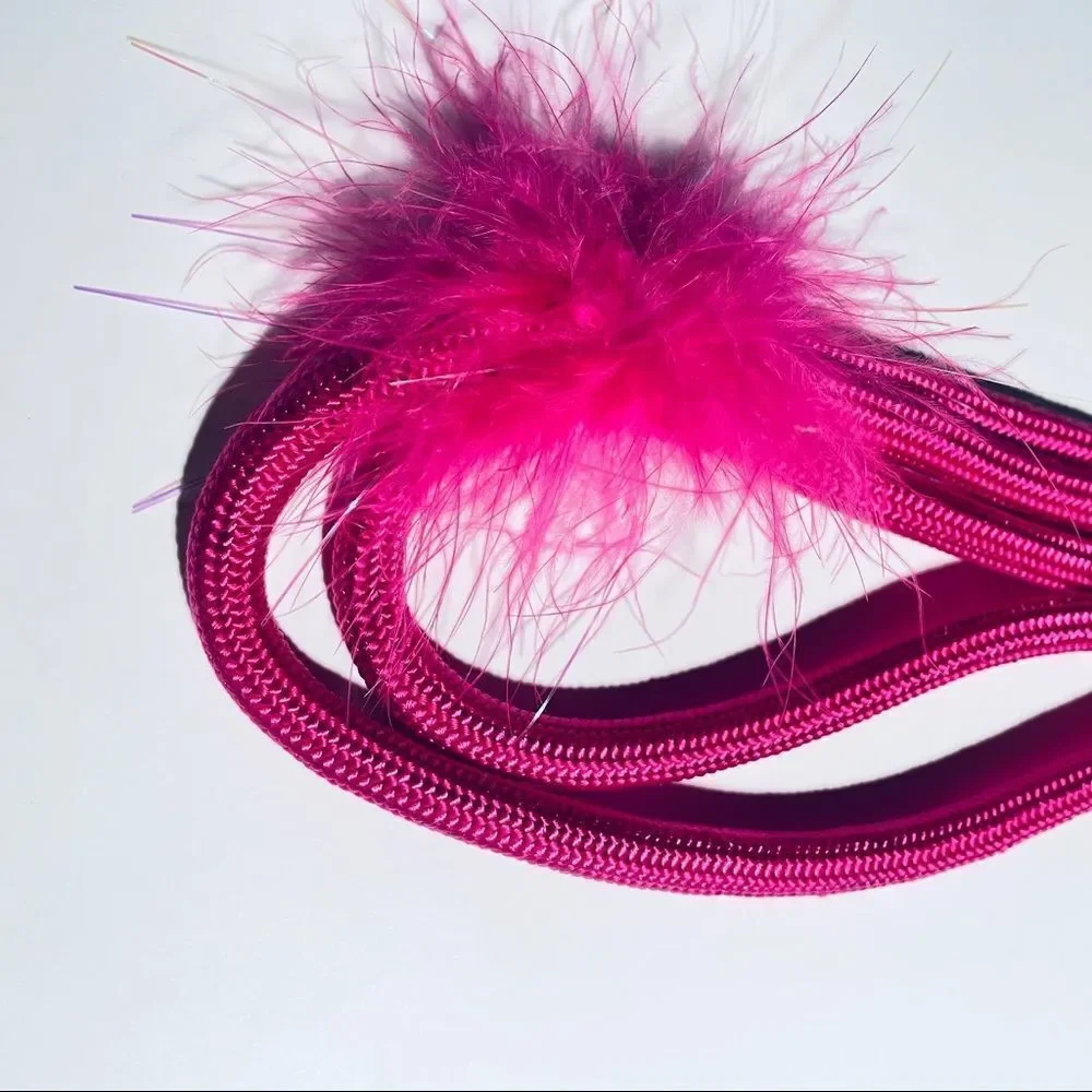 NWT Gorgeous Vintage Y2K Claire’s Pet Shop Pink Feathers Dog 49” Leash